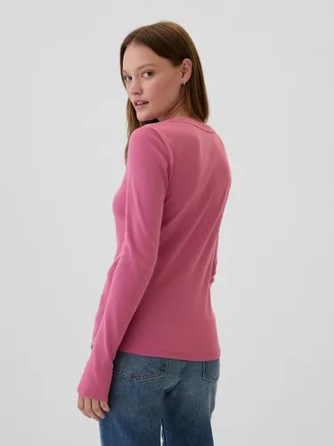 Polera Gap Crew Manga Larga Mujer Rojo