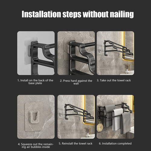 Toallero Con Tornillos De Pared Adhesivos Para Montaje En Pa