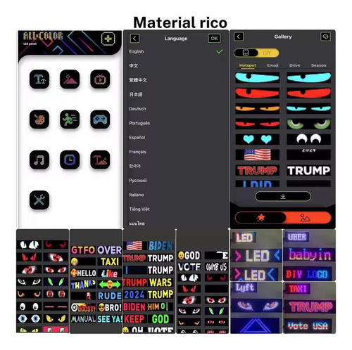 Pantalla Led Con Luz De Ojos De Ángel, 2 Unidades/kit (12 X