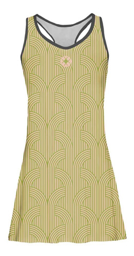 Imagem 5 de 6 de Vestido Beach Tennis C/ Shorts Listras Dourado Beachwear