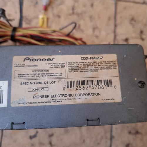 Disqueteira Fm Pioneer Cdx-fm657 Excelente Estado C/ Control (Usado)