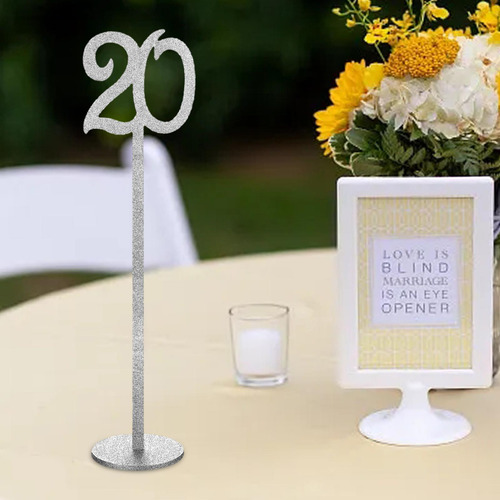 Números De Mesa Soportes Para Números 20 Piezas De Plata