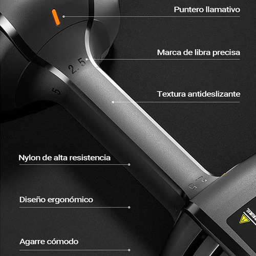 Imagen 9 de 10 de Mancuerna Ajustable Facilmente Pesas 5 A 25 Lb Fitness