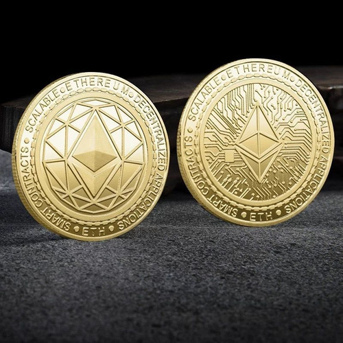 Imagen 2 de 4 de Moneda Ethereum Criptomoneda Física De Coleccion + Capsula