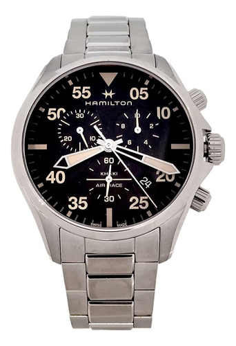 Hamilton Khaki Pilot Black Dial Stainless Steel Reloj Para H