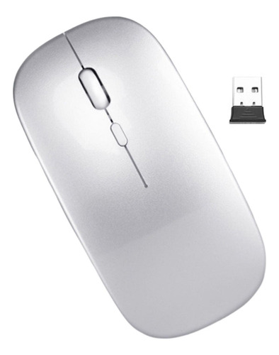 Ratón Inalámbrico 2.4g Bluetooth 5.0 Rgb Light Plata