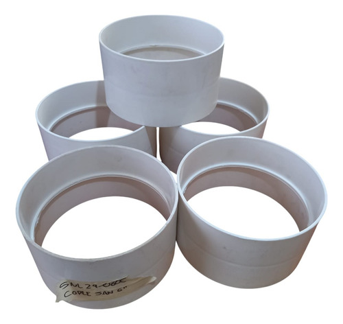 Cople Pvc 6'' Cementar Sanitario, Lasco 5 Piezas
