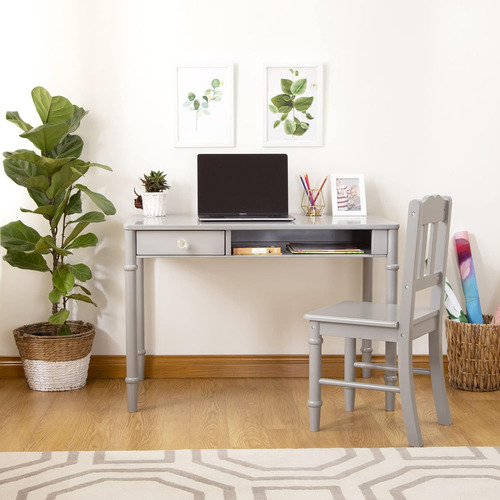 Juego De Escritorio Y Silla Guidecraft Dahlia - Gris: Mesa D