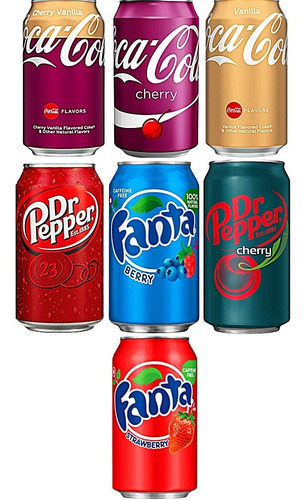 Kit 10 Latas Refrigerante Importado - Fanta Coca Dr Pepper