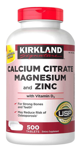 Calcium, Magnesium And Zinc 500 Tabs - Kirkland