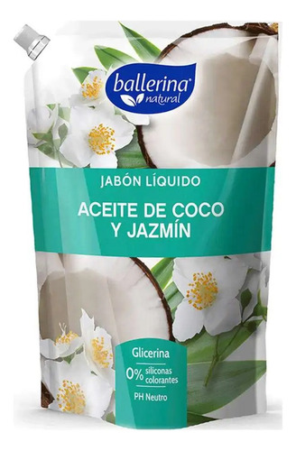 X2 Jabón Líquido Ballerina Natural 750 Ml Jabón Humectante