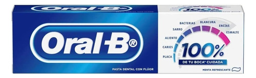 Pasta Dental Oral B 100% Boca Cuidada X 66 Ml