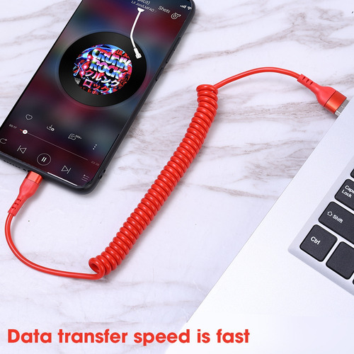 Cable De Carga Rápida De 5 A Car Spring Stretch Para iPhone