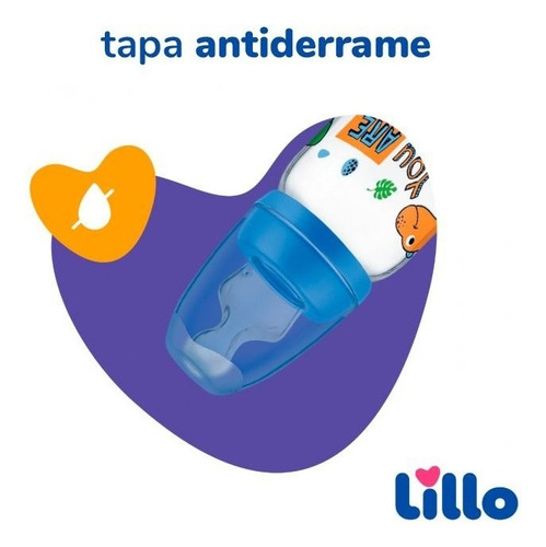 Mamadera Tetina Anatomica Lillo Magia 240ml +6 Meses Color Azul