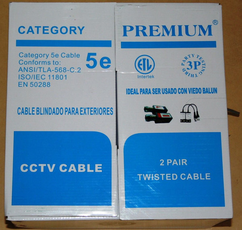 Imagen 2 de 4 de Cable Utp Cat5e 2 Pares P/interiores 300 Mts B02