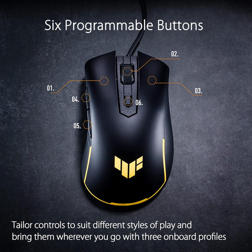 Mouse Asus 90mp0320-bmaa00 Para Juegos Color Negro