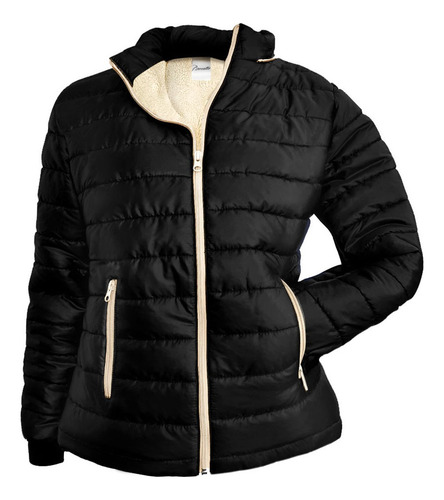 Campera Inflable De Mujer Térmica Con Corderito Y Capucha G6