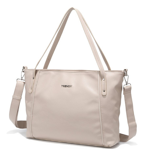 Cartera Trendy - Tipo Bolso - Mujer - Negro / Beige