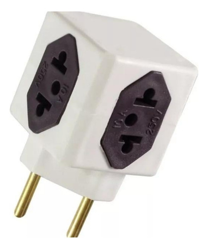 Kit 100 Un Adaptador Tomada Cubo Colorido 4 Entradas 10a/20a