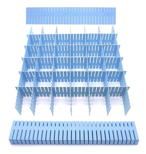 24pcs Divisores De Cajón Ajustables Organizador, Plástico Az