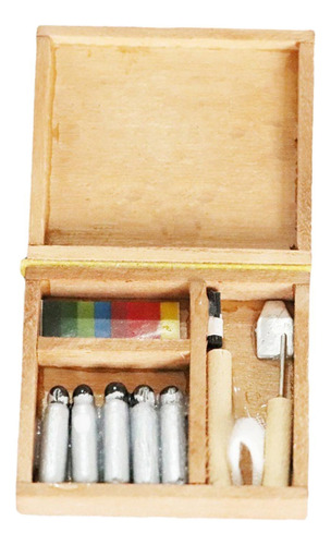 Caja De Pintura En Miniatura Para Casa De Muñecas A Escala