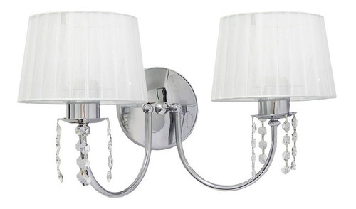 Lampara 2 Luz Cromado Apto Pared Vintage Moderno Aplique