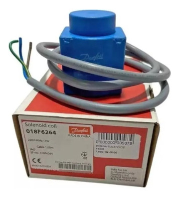 Bobina Solenoide Danfoss 220v 14w 60 Hz Cabo 1mt 018f6264 ..