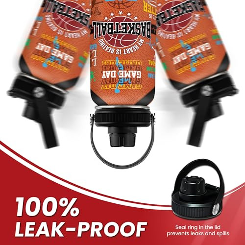 Botella De Agua De Baloncesto Sandjest De 32 Oz, Acero Inoxi