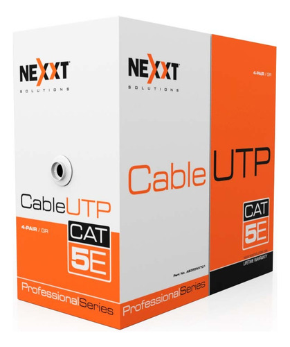 Cable Nexxt Cat.5e Utp 4 Pares 24awg 305mts 100% Azul E