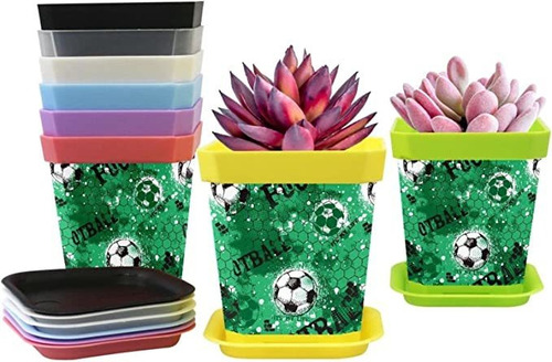 Plant Pots With Pallet Football Soccer Green Flower Pots 
