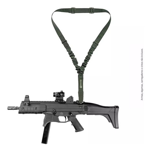 Imagem 5 de 5 de Bandoleira Tática Invictus 1 Ponta - Strap Verde Airsoft