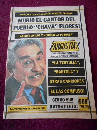 Revista Angustia Muerte Chava Flores Tipo Alarma Rara 1987 (Usado)
