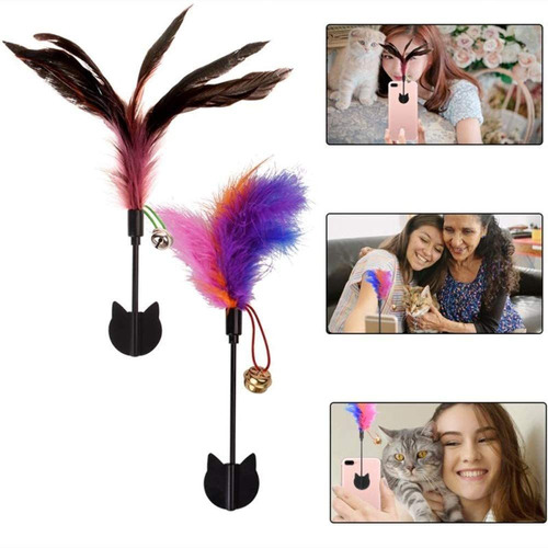 Yisilin Selfie Cat, Cat Selfie Stick With Funny Feather For