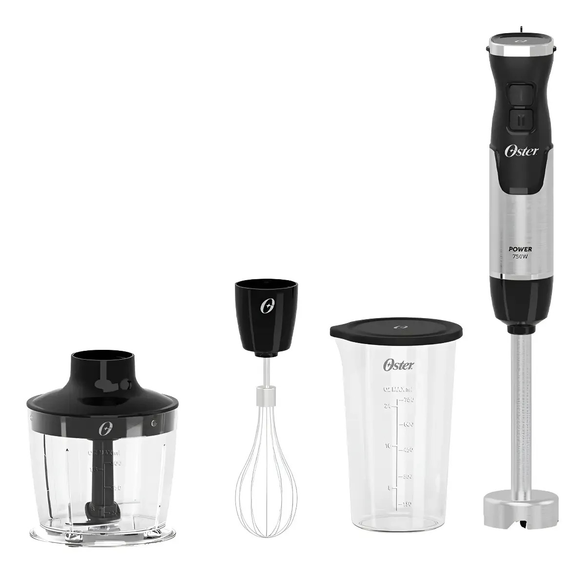 Mixer Oster Power Black 3 Em 1 4 Lâminas Em Inox 750w Cor Prata