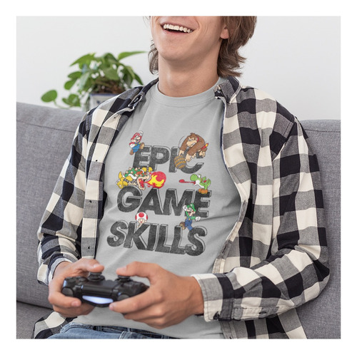 Playera De Hombre Mario Bros Epic Game Original Nintendo