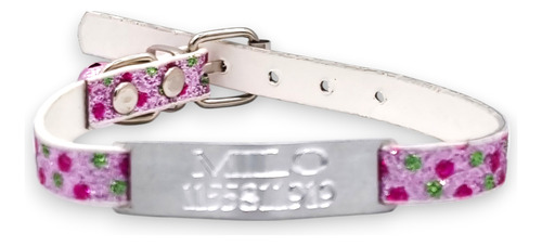 Combo Chapita Pasante + Collar Glamour Cat Rosa Pasacat