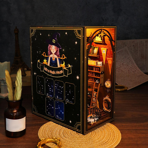 Diy Bookend Kits Em Miniatura Casa De Bonecas Estante Em