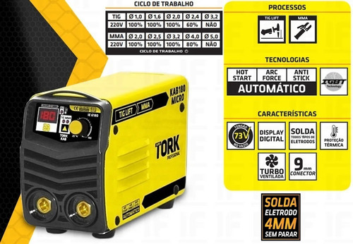 Maquina De Solda Inversora Supertork 180a+ Mascara Aut Solar