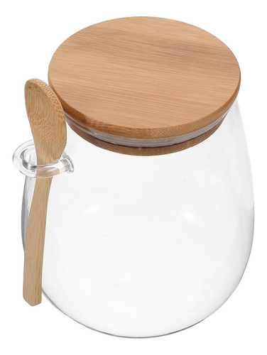 6 Recipientes De Vidrio Con Cuchara, Bote De 600ml