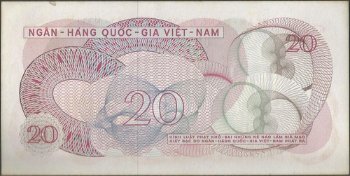 Vietnam Del Sur 20 Dong Nd1969 P24a