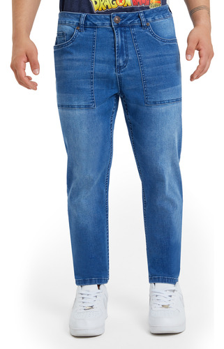 Jeans Hombre Skinny Cargo Azul Claro Fashion's Park