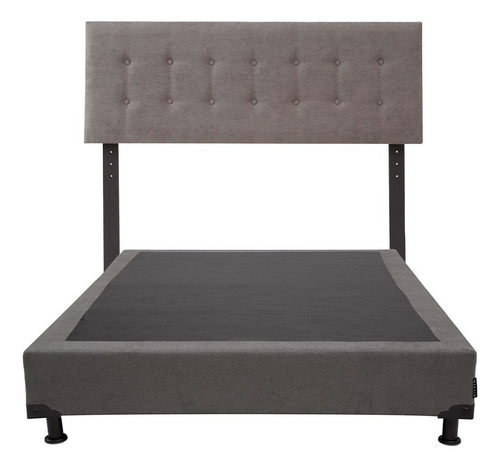 Cabecera King Size Dicasa Bilbao + Box Bless Gris Color Gris Oscuro