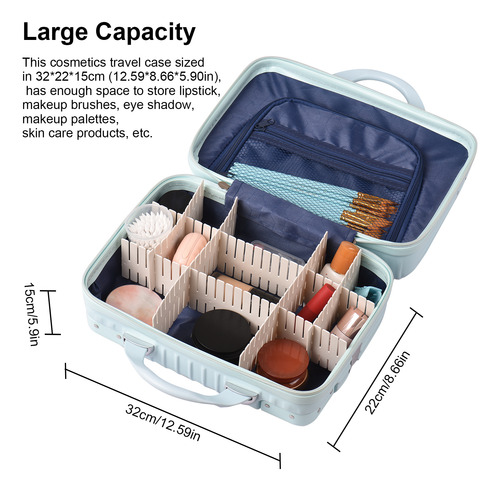 Bolsa De Maquillaje De Viaje Con Divisores Ajustables Para