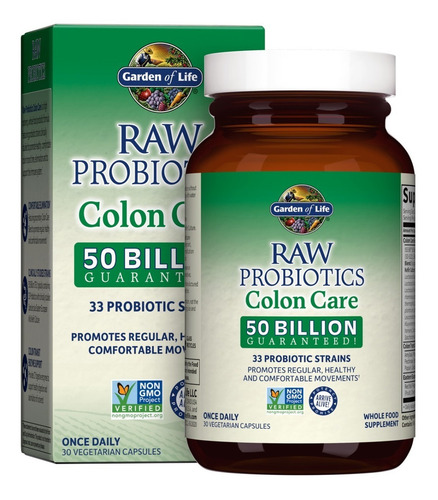 Probióticos RAW Garden Of Life - 50 B - 30 cápsulas - Sem sabor