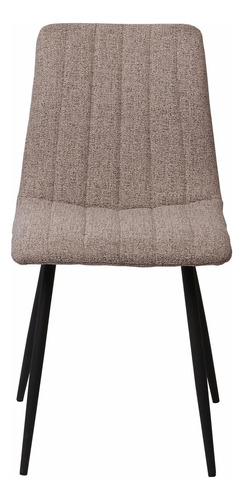 Set 2 Sillas De Comedor Vernazza Color de la estructura de la silla Negro Color del asiento Beige Diseño de la tela Lino