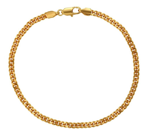 Esclava Barbada Oro Laminado 24k Elegante 23cm X 4mm Unisex 