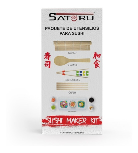 Imagen 1 de 7 de Paquete De Utensilios Para Preparar Sushi Con 12 Piezas