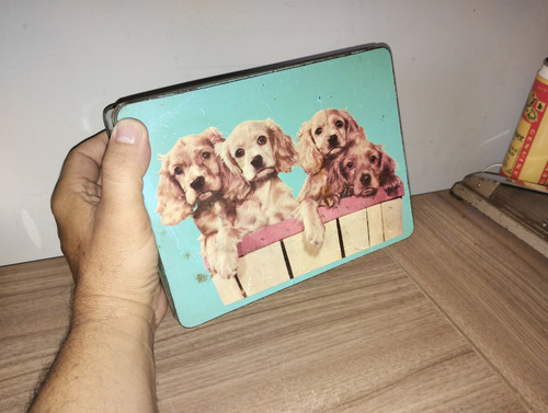 Caixa Lata De Biscoitos Antiga Duchen Decorada Cachorrinhos (Usado)