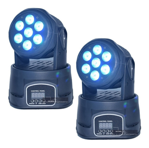 Par De Cabeza Movil Wash Led 7 Led 15w Disco Dmx Robotica 