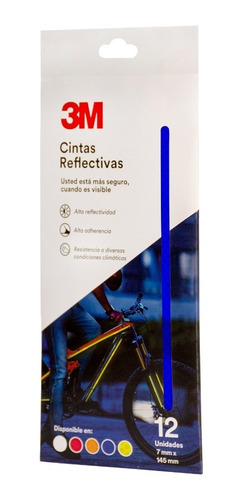 12x Tiras Reflectivas Luminosas 3m® Para Moto Bici, 145x7mm